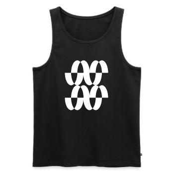 Verschlungenes Ringgitter - Männer Premium Bio Tank Top - Schwarz - Vorne - AI Model Male 178 light (178cm)