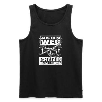 Ich Glaub Da ist Thermik Segelflieger - Männer Premium Bio Tank Top - Schwarz - Vorne - AI Model Male 178 light (178cm)