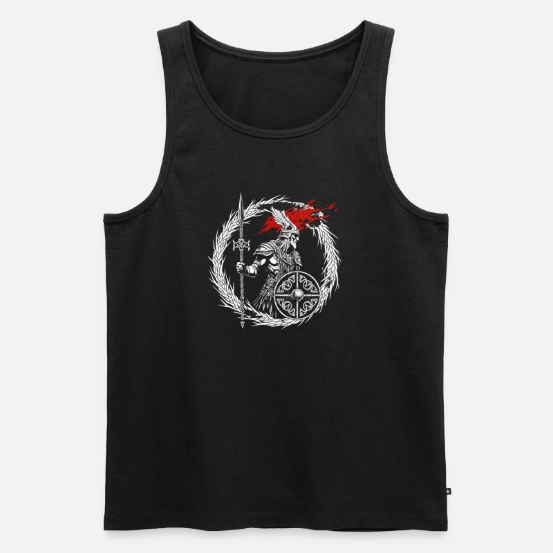 Guerrier viking intrépide - Valhalla attend - Débardeur bio Premium Homme - noir
