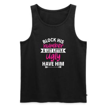 Bloque son numéro, laisse le petit moche l’avoir - Débardeur bio Premium Homme - noir - Devant - Michal (187cm)