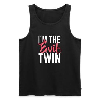 Evil Twin Script Illustration - Men's Premium Organic Tank Top - black - Front - Michal (187cm)