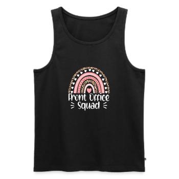 Front Office Squad Rainbow - Männer Premium Bio Tank Top - Schwarz - Vorne - Michal (187cm)