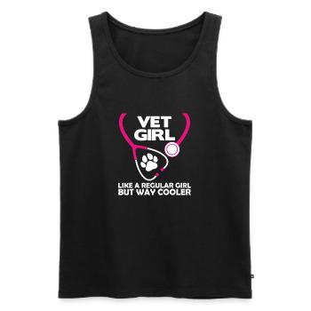 Vet Girl Stethoskop Paw Tee - Männer Premium Bio Tank Top - Schwarz - Vorne - Michal (187cm)