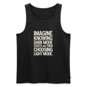 Le mode sombre existe Programmeur IT Nerd Coder Office - Débardeur bio Premium Homme - noir - Devant - AI Model Male 178 light (178cm)