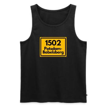 ALTE POSTLEITZAHL 1502 POTSDAM-BABELSBERG - Männer Premium Bio Tank Top - Schwarz - Vorne - Michal (187cm)