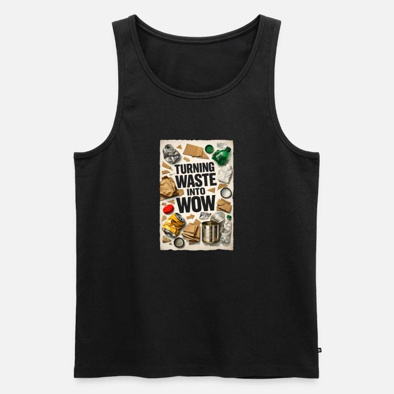 Abfall wird Wow | Upcycling Recycling - Männer Premium Bio Tank Top - Schwarz