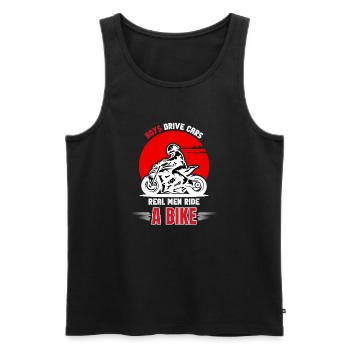 Echte Männer fahren Fahrrad - Männer Premium Bio Tank Top - Schwarz - Vorne - Michal (187cm)