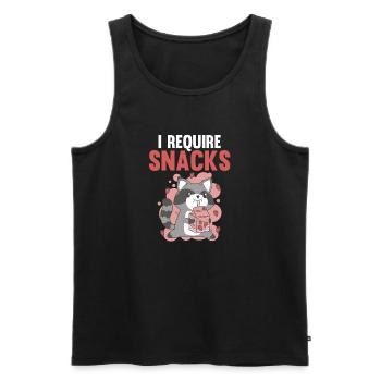 J’ai besoin de snacks poubelle Panda Raccoon - Débardeur bio Premium Homme - noir - Devant - Michal (187cm)