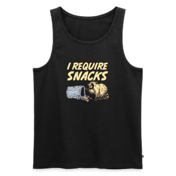 J’ai besoin de snacks poubelle Panda Raccoon - Débardeur bio Premium Homme - noir - Devant - Michal (187cm)