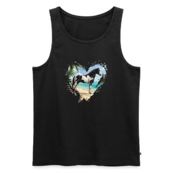 Ein Abaco-Pferdebart, der Strand und ein Herz - Männer Premium Bio Tank Top - Schwarz - Vorne - Michal (187cm)
