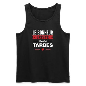 Bonheur Existe Tarbes - Débardeur bio Premium Homme - noir - Devant - Michal (187cm)