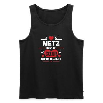 Metz dans le cœur pour toujours - Débardeur bio Premium Homme - noir - Devant - AI Model Male 178 light (178cm)