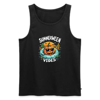 Summerween Vibes Halloween - Männer Premium Bio Tank Top - Schwarz - Vorne - AI Model Male 178 light (178cm)