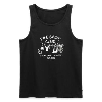 Bride Club Bachelorette 2026 JGA - Männer Premium Bio Tank Top - Schwarz - Vorne - AI Model Male 178 light (178cm)