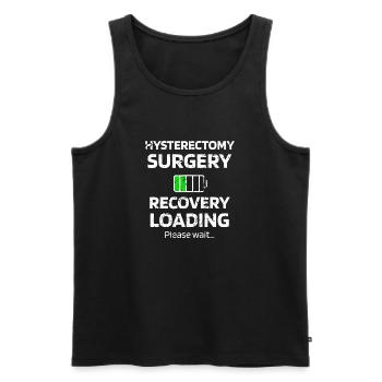 Hysterektomie-Erholung Lade-Tee - Männer Premium Bio Tank Top - Schwarz - Vorne - Michal (187cm)