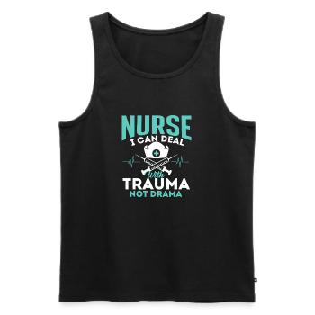 Krankenschwester, ich kann mit Trauma umgehen - Männer Premium Bio Tank Top - Schwarz - Vorne - Michal (187cm)