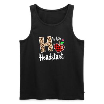 Headstart Leopard H Plaid Heart - Men's Premium Organic Tank Top - black - Front - Michal (187cm)