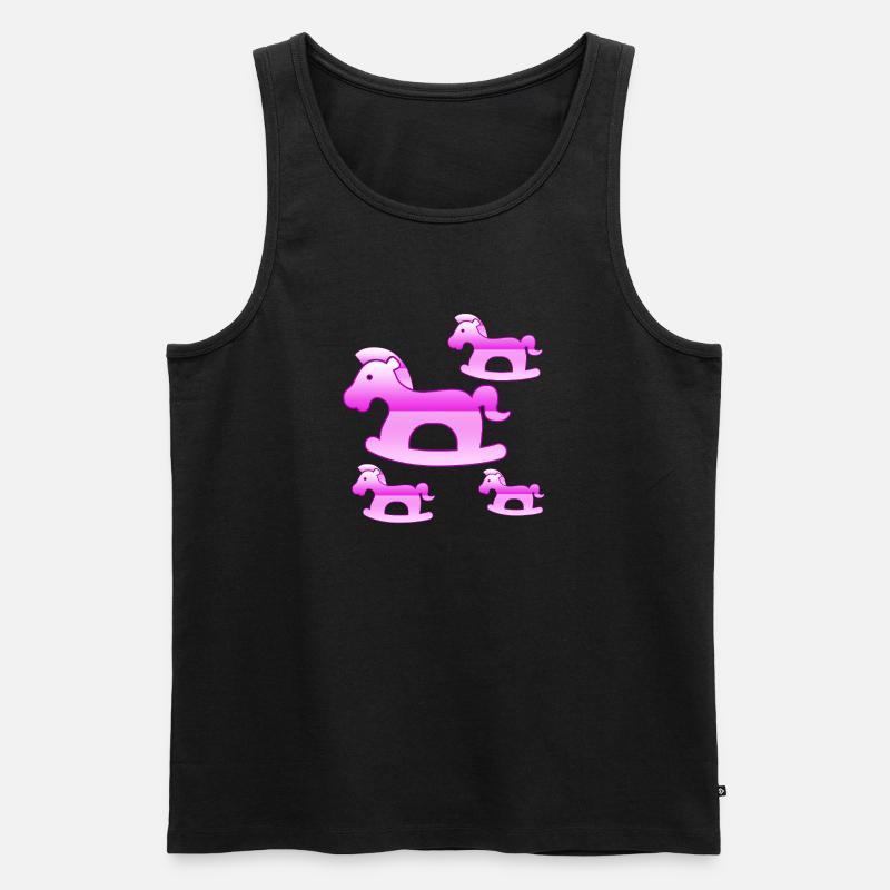 Pferde - Männer Premium Bio Tank Top - Schwarz