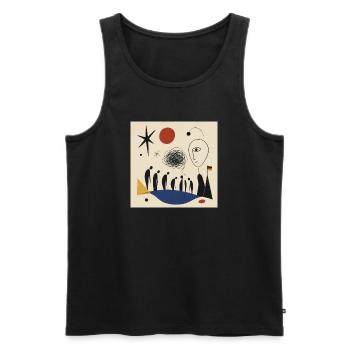 Fragile Republik  - Männer Premium Bio Tank Top - Schwarz - Vorne - AI Model Male 178 light (178cm)