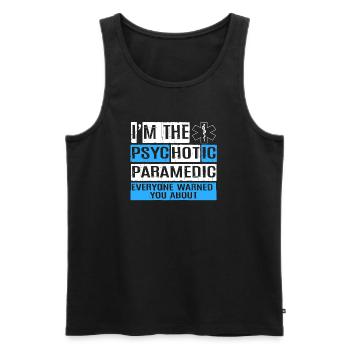 Paramedic - Men's Premium Organic Tank Top - black - Front - Michal (187cm)