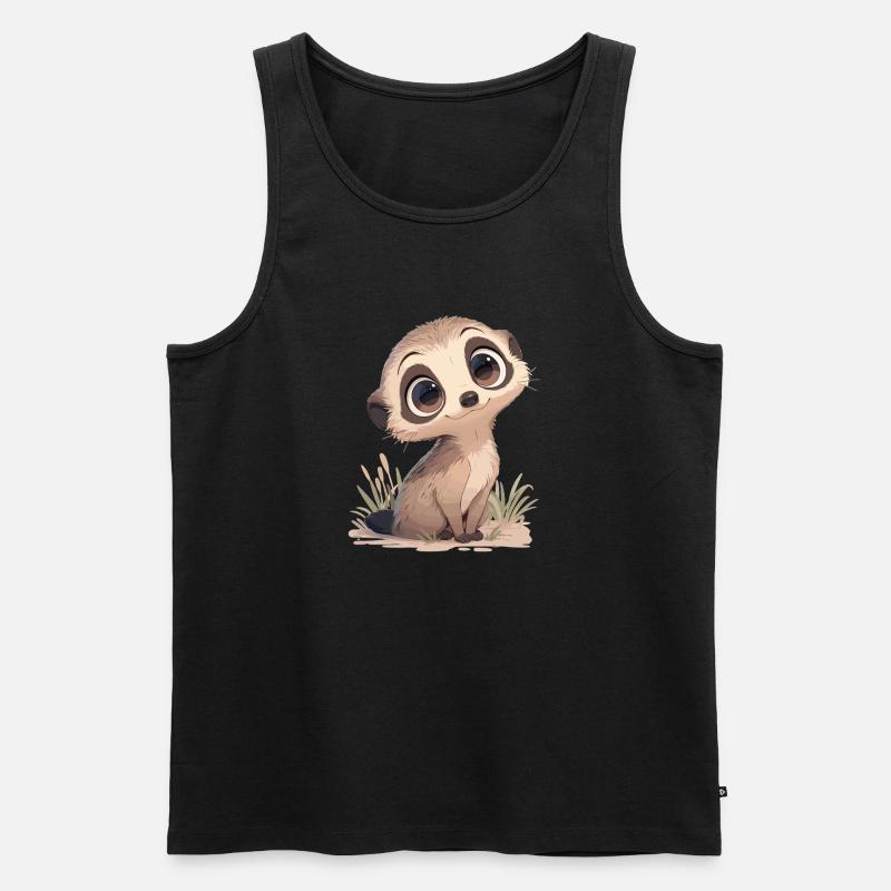 Meerkat Erdmännchen - Männer Premium Bio Tank Top - Schwarz