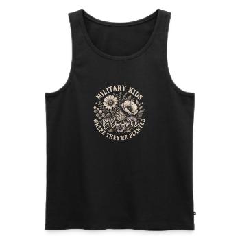Militärkinder blühen dort auf, wo sie gepflanzt si - Männer Premium Bio Tank Top - Schwarz - Vorne - Michal (187cm)