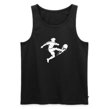 Silhouette du footballeur - Débardeur bio Premium Homme - noir - Devant - Michal (187cm)