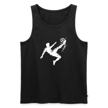 Fallrückzieher Fussball Silhouette - Männer Premium Bio Tank Top - Schwarz - Vorne - Michal (187cm)