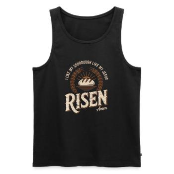 Risen Sourdough Amen Tee - Men's Premium Organic Tank Top - black - Front - Michal (187cm)
