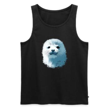Baby seal - Men's Premium Organic Tank Top - black - Front - AI Model Male 178 light (178cm)
