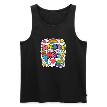 Schulkind 2026 Einschulung 2026 Schulanfang - Männer Premium Bio Tank Top - Schwarz - Vorne - Michal (187cm)