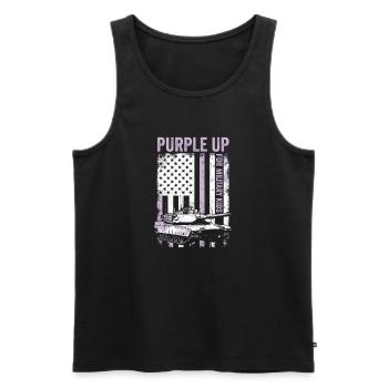 Purple for Military Kids Tank Military Kid - Men's Premium Organic Tank Top - black - Front - Michal (187cm)