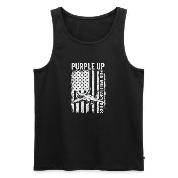 Purple Military Kids Fighter Jet Military Kid - Men's Premium Organic Tank Top - black - Front - Michal (187cm)