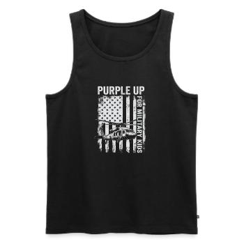 Purple Spice Up Military Kids Helicopter Military K - Men's Premium Organic Tank Top - black - Front - AI Model Male 178 light (178cm)