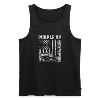 Purple Military Kids Fighter Jet Military Kid - Men's Premium Organic Tank Top - black - Front - Michal (187cm)