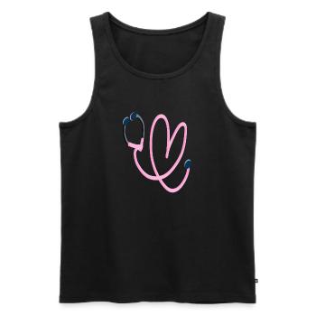 Pink Heart Stethoscope - Men's Premium Organic Tank Top - black - Front - AI Model Male 178 light (178cm)
