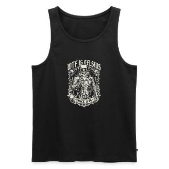 C’est quoi ce délire de Celsius Skeleton Funny American - Débardeur bio Premium Homme - noir - Devant - AI Model Male 178 light (178cm)
