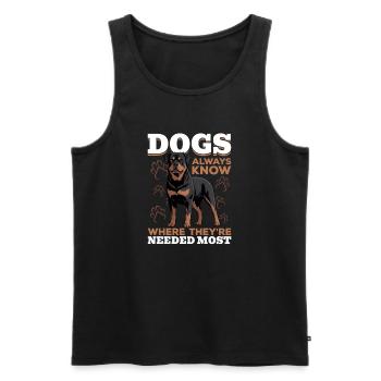 Rottweiler Rottweiler Rottie Race de chien - Débardeur bio Premium Homme - noir - Devant - AI Model Male 178 light (178cm)