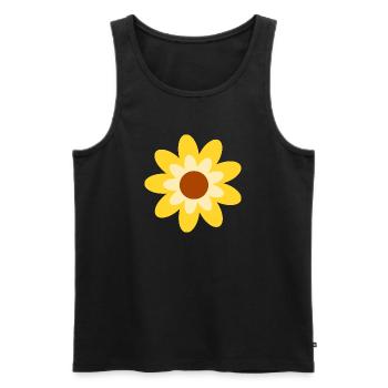 70s Flower Pattern Hippie Gift - Men's Premium Organic Tank Top - black - Front - AI Model Male 178 light (178cm)