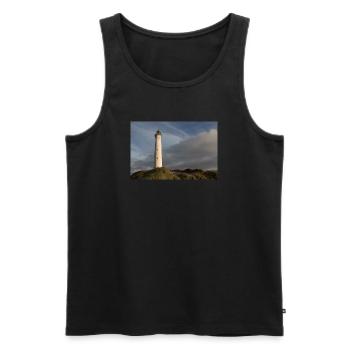 Leuchtturm Lingvig Fyr Ringkobing Dänemark - Männer Premium Bio Tank Top - Schwarz - Vorne - AI Model Male 178 light (178cm)