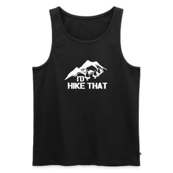 Hike That Peak Mountain Silhouette - Men's Premium Organic Tank Top - black - Front - Michal (187cm)