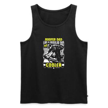 Cadeau de couvreur Papa Cool Handyman - Débardeur bio Premium Homme - noir - Devant - AI Model Male 178 light (178cm)