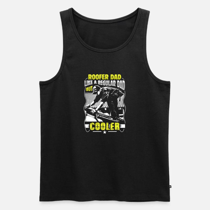 Dachdecker Papa Cooler Handwerker Geschenk - Männer Premium Bio Tank Top - Schwarz