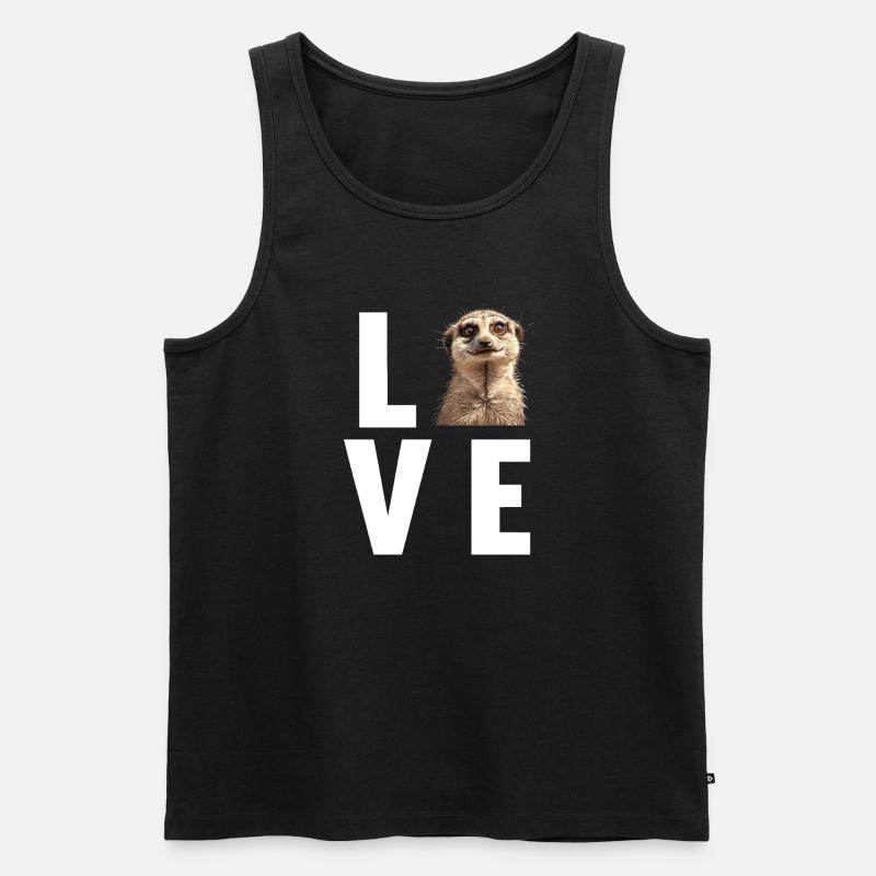 Meerkat Erdmännchen - Männer Premium Bio Tank Top - Schwarz