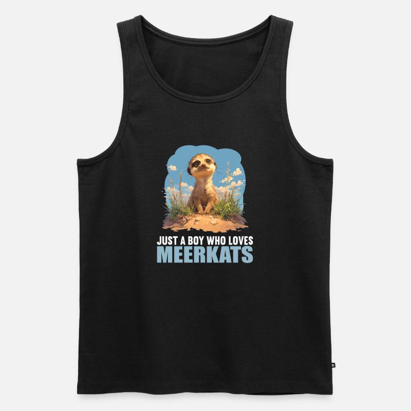 Meerkat Erdmännchen - Männer Premium Bio Tank Top - Schwarz