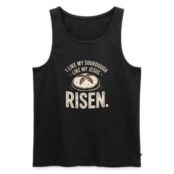 Sauerteig Jesus Risen Bread Tee - Männer Premium Bio Tank Top - Schwarz - Vorne - AI Model Male 178 light (178cm)