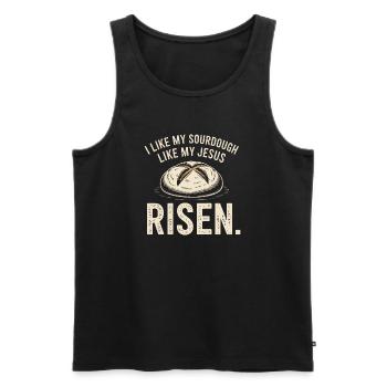 Aufgegangenes Sauerteig-Glaubens-Tee - Männer Premium Bio Tank Top - Schwarz - Vorne - AI Model Male 178 light (178cm)