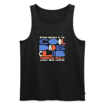 Club des papas cool - Cadeau de la fête des pères des papas - Débardeur bio Premium Homme - noir - Devant - Michal (187cm)