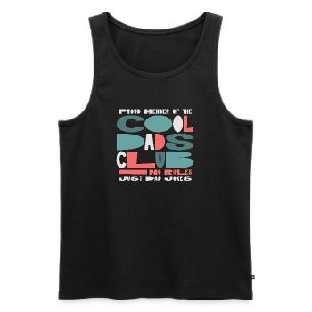 Club des papas cool - Cadeau de la fête des pères des papas - Débardeur bio Premium Homme - noir - Devant - Michal (187cm)