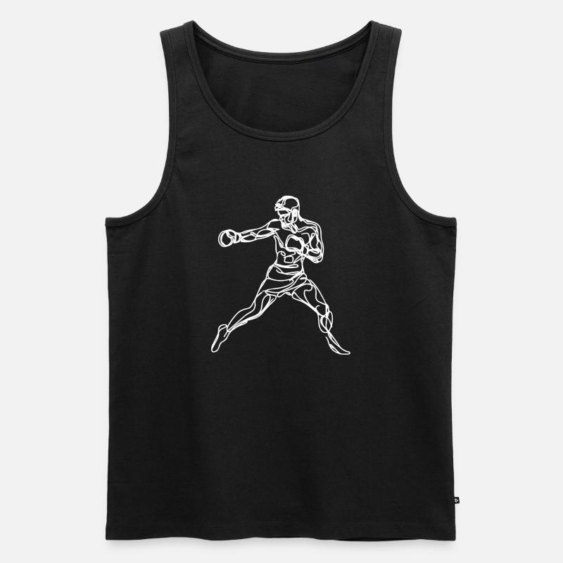 Boxer Grafik - Männer Premium Bio Tank Top - Schwarz